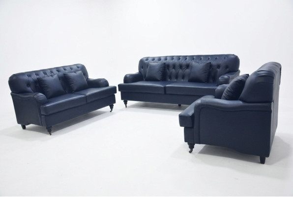 Divano Chesterfield in pelle - Set di divani - Elegante - Lusso - Design moderno per il soggiorno.