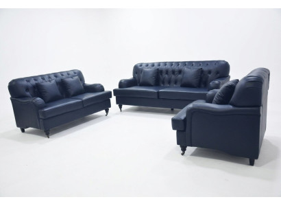Divano Chesterfield in pelle - Set di divani - Elegante - Lusso - Design moderno per il soggiorno.