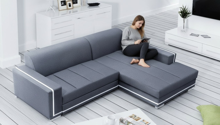 Divano d'angolo con funzione letto funzione box divano divano divano divano letto.