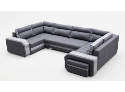 XXL divano angolare soggiorno design a forma di U nuovo.