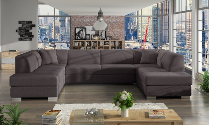 XXL divano ad angolo angolare imbottito angolo salotto design a forma di U nuovo divano