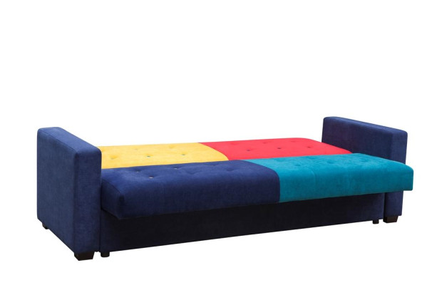 Divano letto in tessuto, divano, tessuto, set di imbottitura, funzione letto a 3 posti, nuovo.