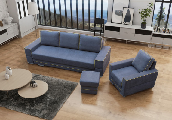 Divano a 4 posti Couch divani imbottiti divani sedute grandi XXL posti tessuto stoffa