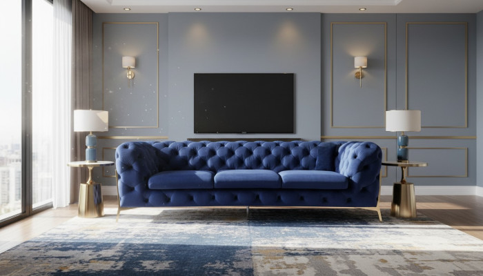 Tessuto di lusso per divano in stile Chesterfield 3+2 posti poltrona imbottita.   Tessuto di lusso per divano in stile Chesterfield 3 posti + 2 posti poltrona imbottita.