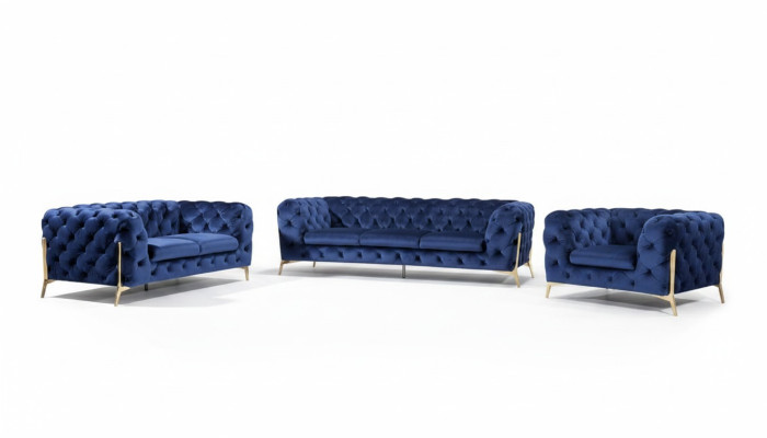 Tessuto di lusso per divano in stoffa imbottita 3 posti + 1 posto Chesterfield.  Lussuoso tessuto per divano imbottito 3 posti + 1 posti Chesterfield.