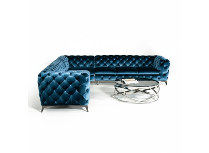 Velluto angolo divano Chesterfield di lusso angolo divani imbottiti divano divani.