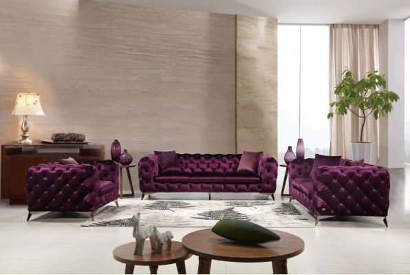 Tessuto di lusso per divano, poltrona imbottita, set da 3 posti + 1, set Chesterfield.