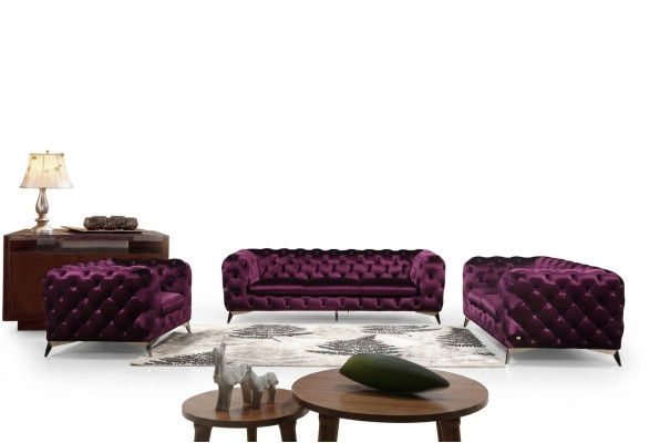 Tessuto di lusso per divano, poltrona imbottita, set da 3 posti + 1, set Chesterfield.