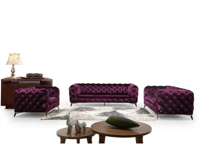 Tessuto di lusso per divano, poltrona imbottita, set da 3 posti + 1, set Chesterfield.