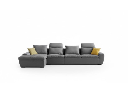 Divano ad angolo, divano design, divani d'angolo, ensemble paesaggio abitativo, set tessile.