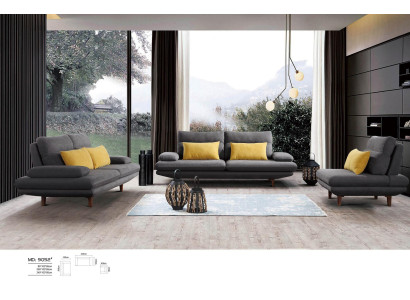 Divano design Divano 2 posti in pelle Tappezzeria Big Sofas Tessuto Nuovo