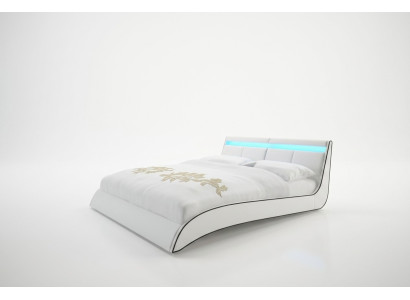 Design letti matrimoniali moderni per hotel, struttura in pelle della camera da letto.