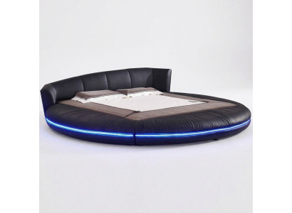 Letto circolare in pelle design Letto rotondo doppio di lusso Hotel struttura dormire immediatamente