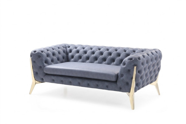 Divano Chesterfield Divano Imbottito XXL Grande Set Tessile 4+2 Divani di Design