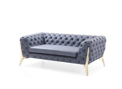Divano Chesterfield Divano Imbottito XXL Grande Set Tessile 4+2 Divani di Design