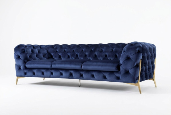 Chesterfield divano a 3 posti imbottito tre posti design divani tessuto stoffa Italy.