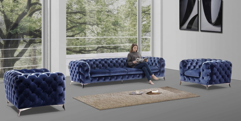 Divano Chesterfield Divano Set di copridivani in tessuto 2+1 divano design Nuovo XXL Big