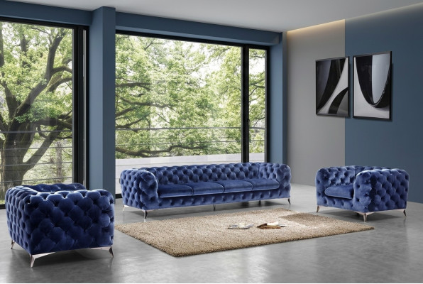 Divano Chesterfield Divano Set di copridivani in tessuto 2+1 divano design Nuovo XXL Big