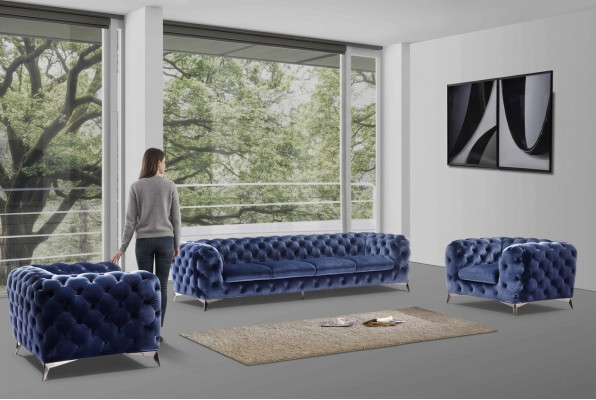 Divano Chesterfield divano imbottito XXL grande set tessile 2+1+1 divani design