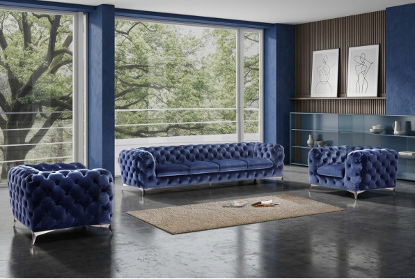 Divano Chesterfield divano imbottito XXL grande set tessile 2+1+1 divani design