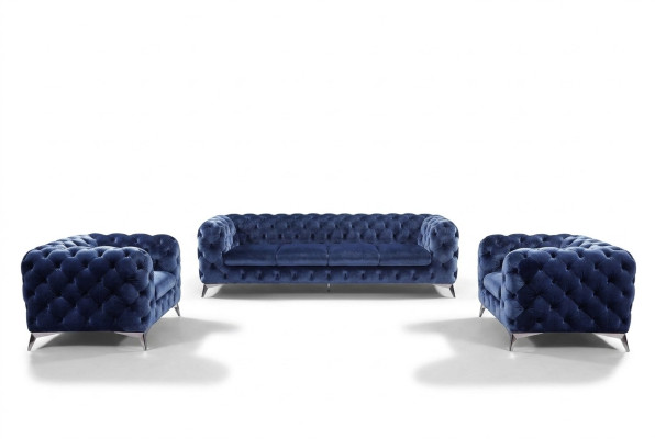 Sofà italiano 2 divani singoli Set divani imbottiti Chesterfield Nuovo 1+1 posto
