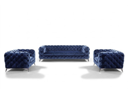 Sofà italiano 2 divani singoli Set divani imbottiti Chesterfield Nuovo 1+1 posto