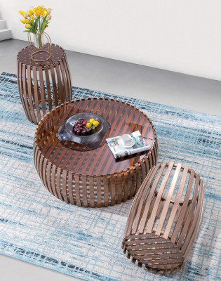 Tavolo da salotto Tavolo Rotondo Tavoli Rotondi Divano Metallo Vetro Tavolino Design
