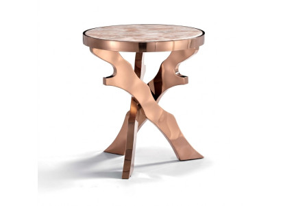 Tavolino da salotto rotondo in metallo e vetro design per soggiorno.