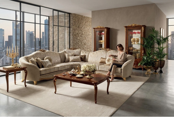 Tavolino da salotto Design di lusso Soggiorno Barocco Rococò Divano Tavoli