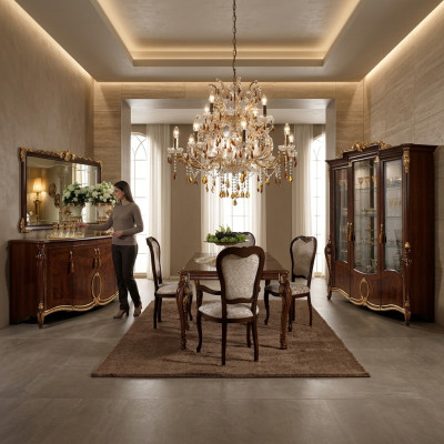 Tavolo da pranzo + 8 sedie Tavolo da pranzo stile Rococò barocco Liberty