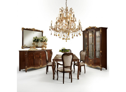 Tavolo da pranzo + 8 sedie Tavolo da pranzo stile Rococò barocco Liberty