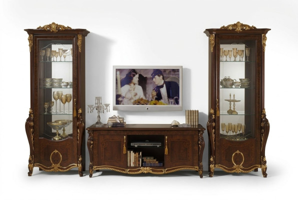 Mobili classici da parete Vetrina Comò Armadio credenza Barocco Rococò