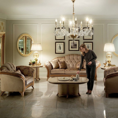 Classe di lusso 2 + 1 + 1 Set di divani in stile italiano Nuovo divano arredoclassic™