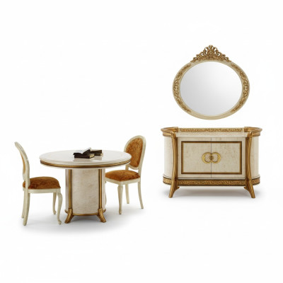 Tavolo da pranzo Tavolo Tavolo rotondo Designer Barocco Rococò classico Art Nouveau antico