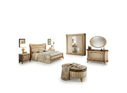arredoclassic™ Set da camera Melodia Barocco Rococò con letto comodino 6 pezzi.