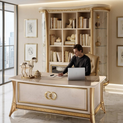 Scrivania tavolo ufficio mobili di design barocco rococò stile Liberty