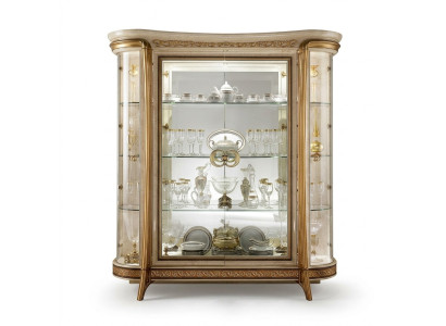 Vetrina Armadio Vetrina in vetro Mobili di design Barocco Rococò Decorazioni in stile giovane Art Nouveau