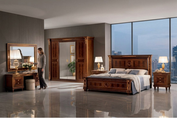 Classico letto in legno di design. Lussuosi letti in stile barocco e rococò.