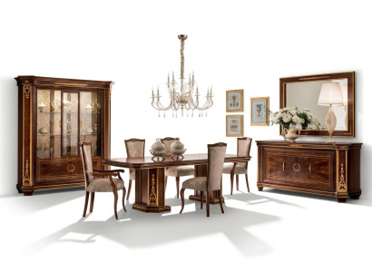 Completamente sala da pranzo vetrina tavolo 6 sedie comò specchio set apprestamento