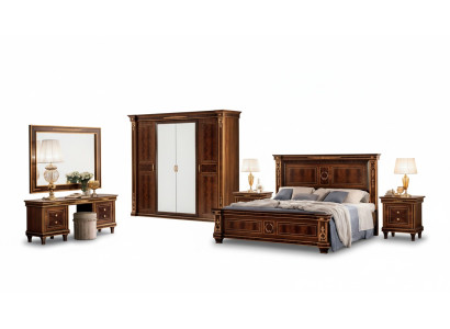 Set da camera da letto con letto comodino comò specchio sgabello Nuovo 7 pezzi stile barocco