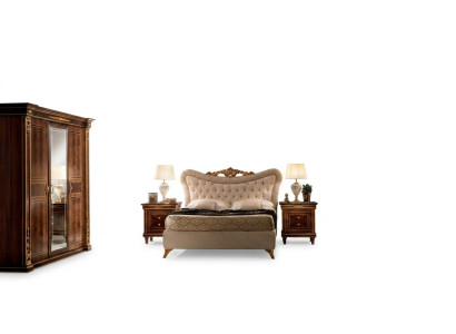 arredoclassic™ Set da camera da letto Modigliani stile Barocco Rococò letto comodino 4 pezzi.