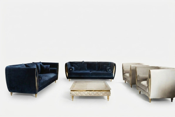 Sofà set sofà divano 3 + 2 + 1 Soggiorno Mobili design classico.