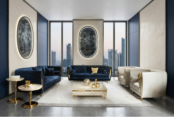 Classe di lusso 3+2 Set di divani in stile italiano Divano Nuovo