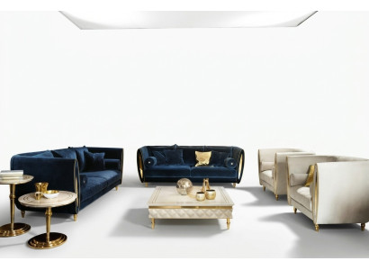 Set di divani, divano, divano tre posti e due posti, soggiorno, mobili design classici.