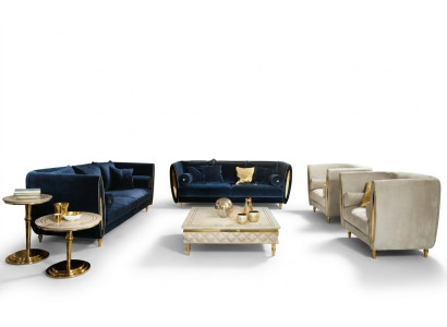Sofà Set divano Divano 3 + 3 Soggiorno Designer Mobili Barocchi Classici.