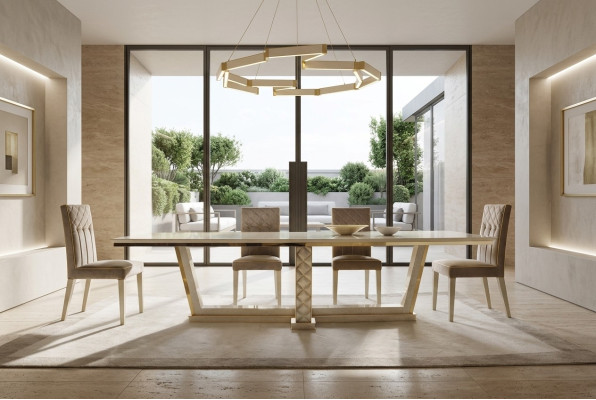 Tavolo da pranzo con 6 sedie, tavolo da pranzo stile rococò barocco stile liberty reale lusso