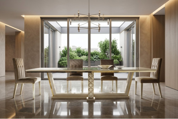 Tavolo da pranzo, tavolo da conferenza, tavolo XXL stile Rococò, Barocco, Jugendstil, lusso reale