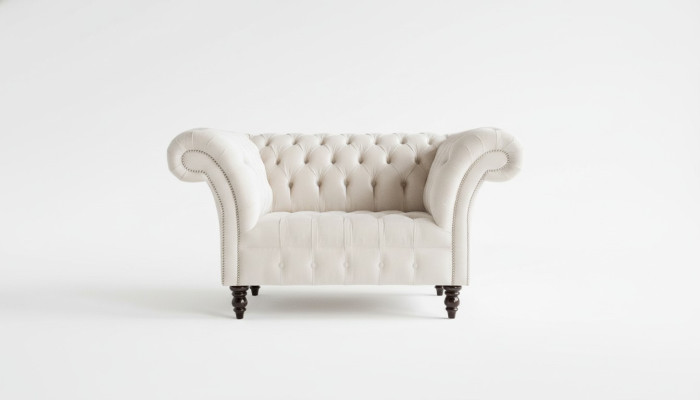 Chesterfield poltrona divano televisivo 1 posto tessuto stoffa divani imbottiti #4