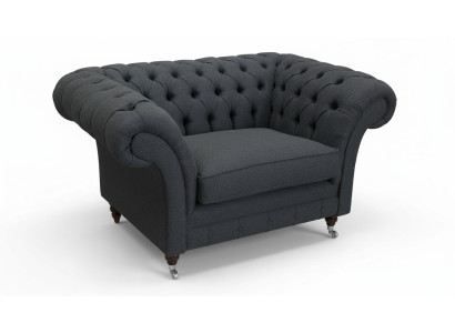Chesterfield poltrona divano TV 1 posto in tessuto stoffa divani imbottiti #2