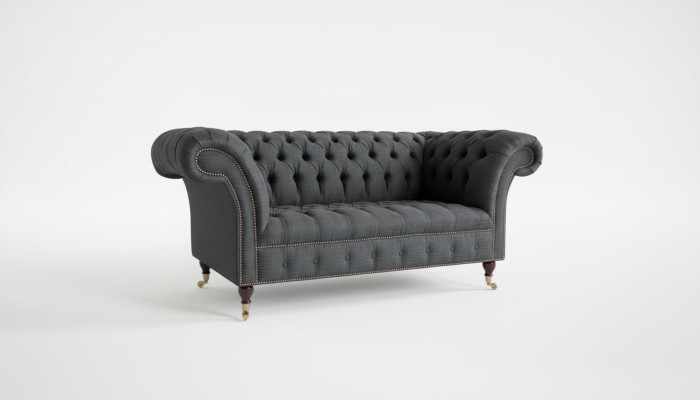 Chesterfield Tessuto Divano 2 posti Divano di lusso Divano imbottito Design Tessuti Divani